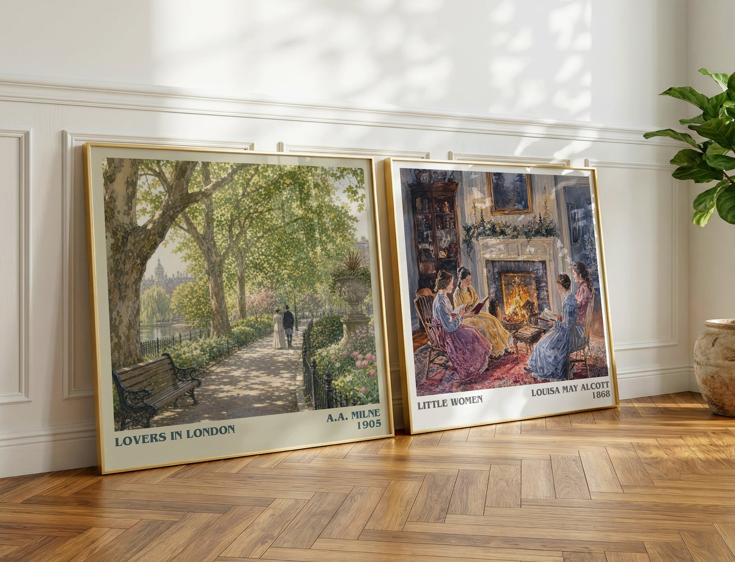 Lovers In London literary print on bookshelf – A.A. Milne fan gift