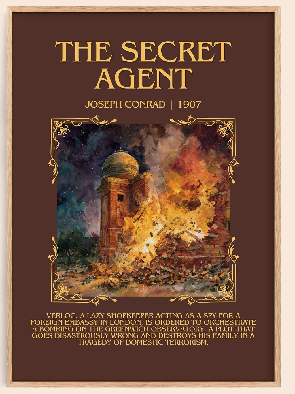 The Secret Agent Minimalist Book Poster by Joseph Conrad – book poster