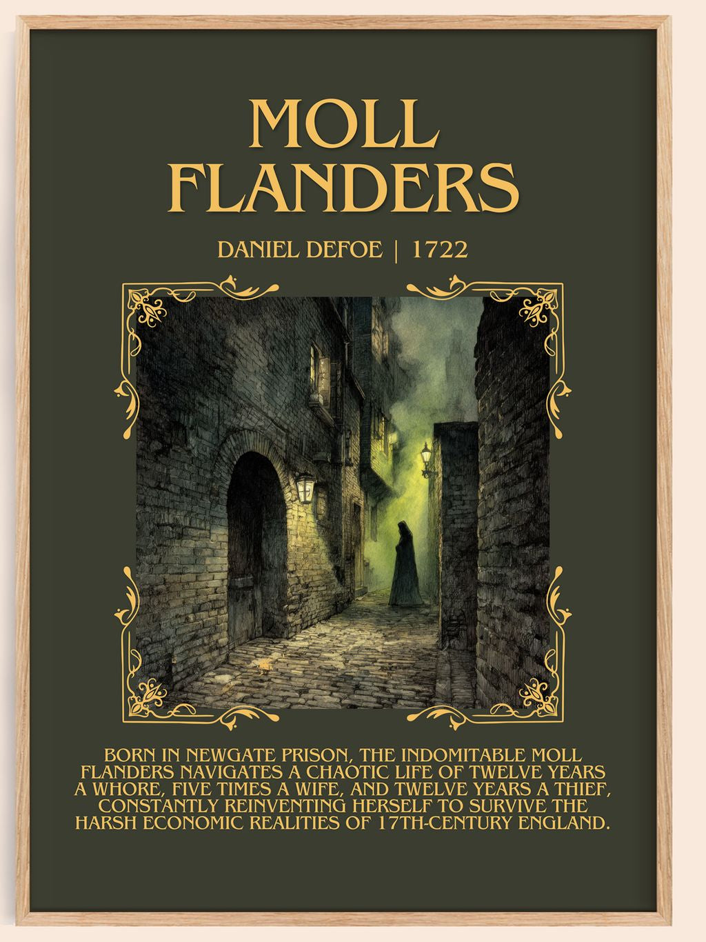 Moll Flanders Minimalist Book Poster by Daniel Defoe – book poster