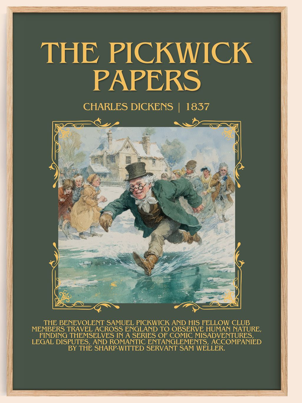 The Pickwick Papers Minimalist Book Poster by Charles Dickens – book poster