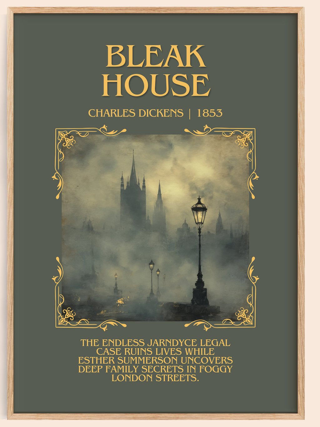 Bleak House Minimalist Book Poster by Charles Dickens – book poster