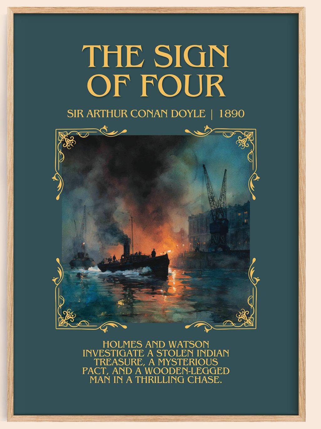 The Sign Of Four Minimalist Book Poster by Sir Arthur Conan Doyle – book poster