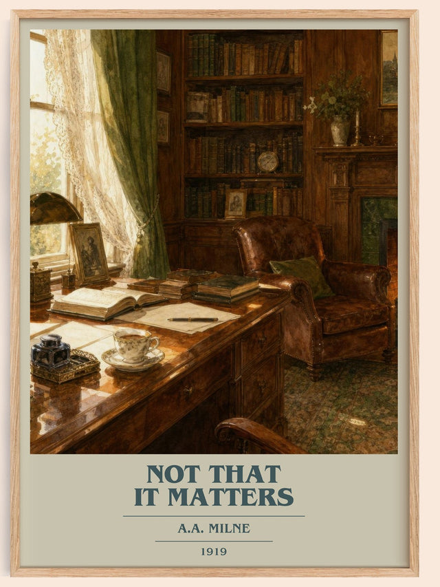 Not That It Matters Book Cover Poster by A.A. Milne