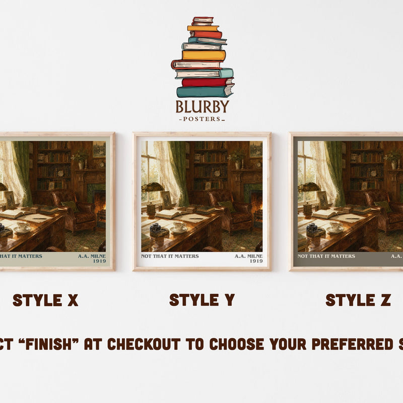 Not That It Matters literary print in frame leaning in hallway – non fiction wall art