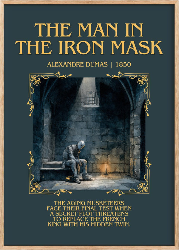 The Man In The Iron Mask Minimalist Book Poster by Alexandre Dumas