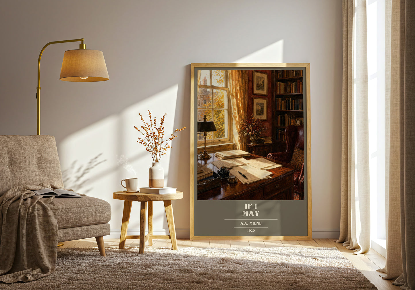 If I May book cover print on bookshelf – A.A. Milne fan gift