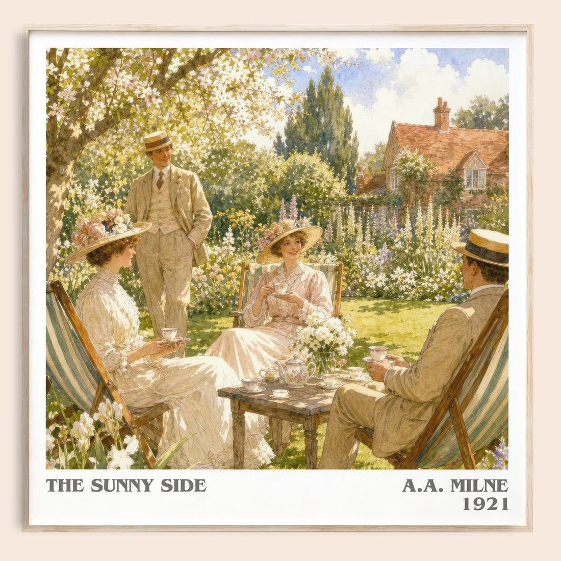The Sunny Side literary book poster by A.A. Milne – framed literary art print