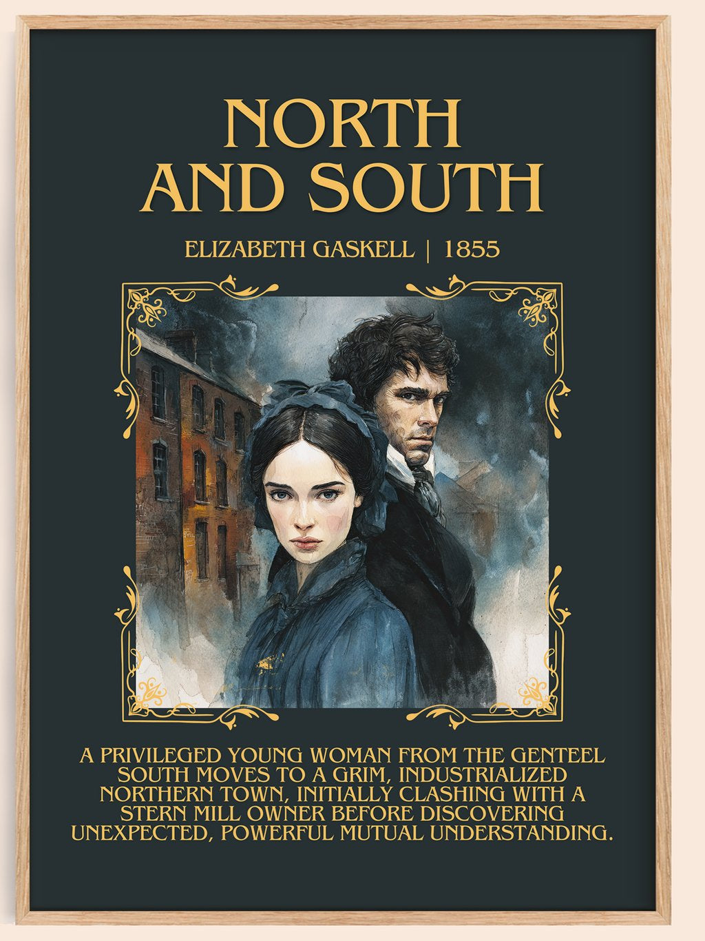 North And South Minimalist Book Poster by Elizabeth Gaskell – book poster