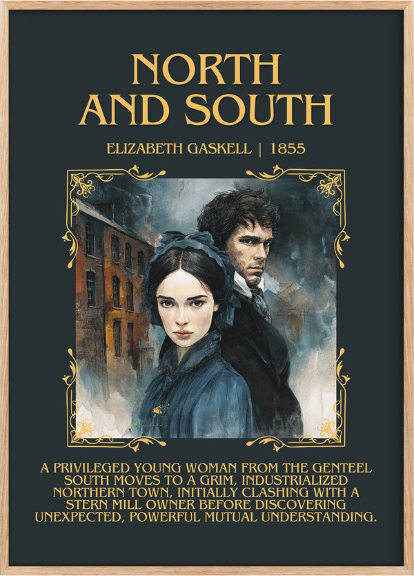 North And South Minimalist Book Poster by Elizabeth Gaskell