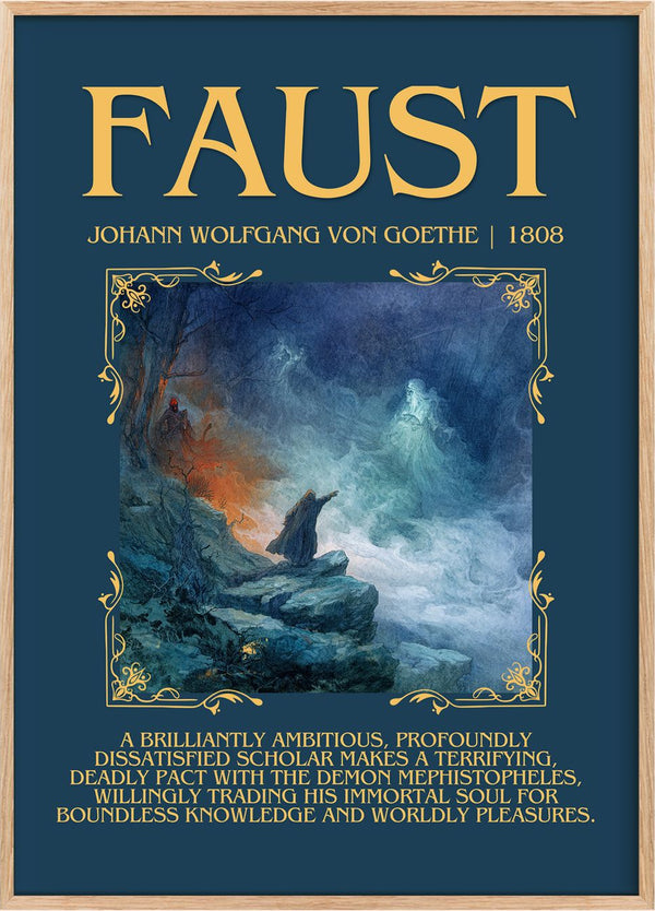 Faust Minimalist Book Poster by Johann Wolfgang Von Goethe