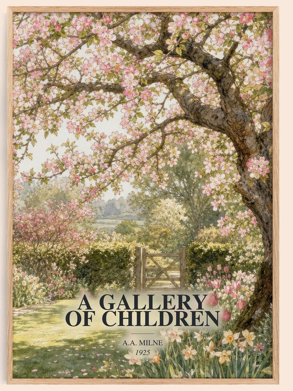 A Gallery Of Children watercolour book poster by A.A. Milne – framed literary art print