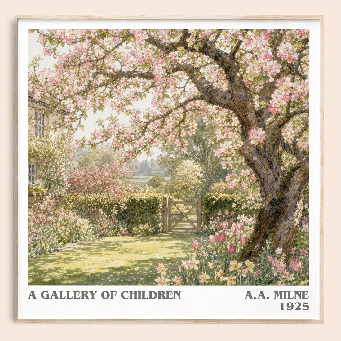 A Gallery Of Children literary book poster by A.A. Milne – framed literary art print
