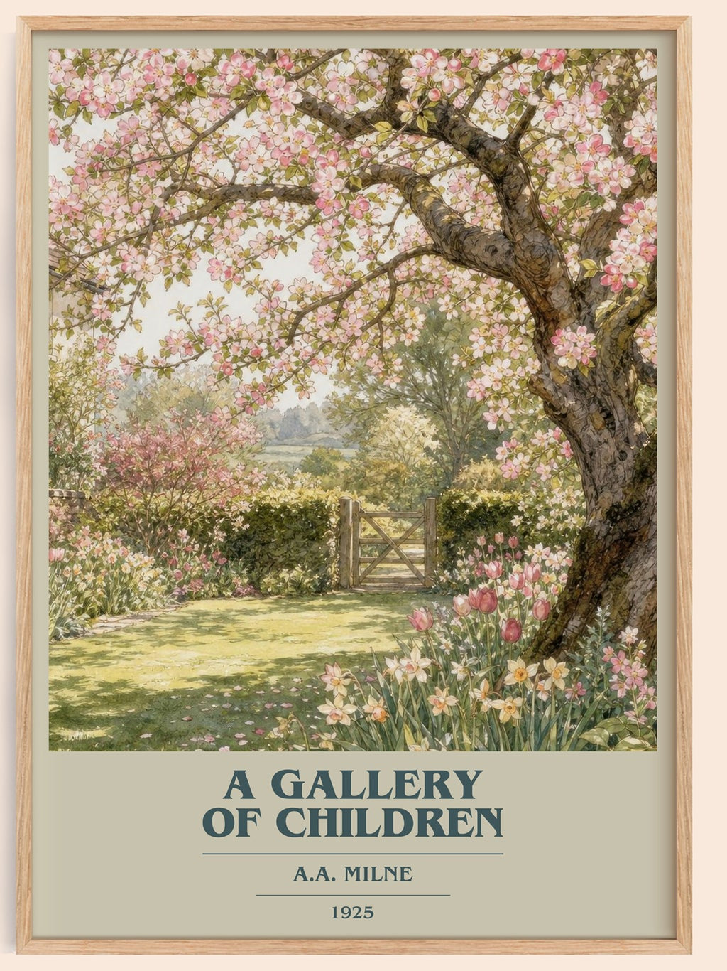 A Gallery Of Children book cover book poster by A.A. Milne – framed literary art print