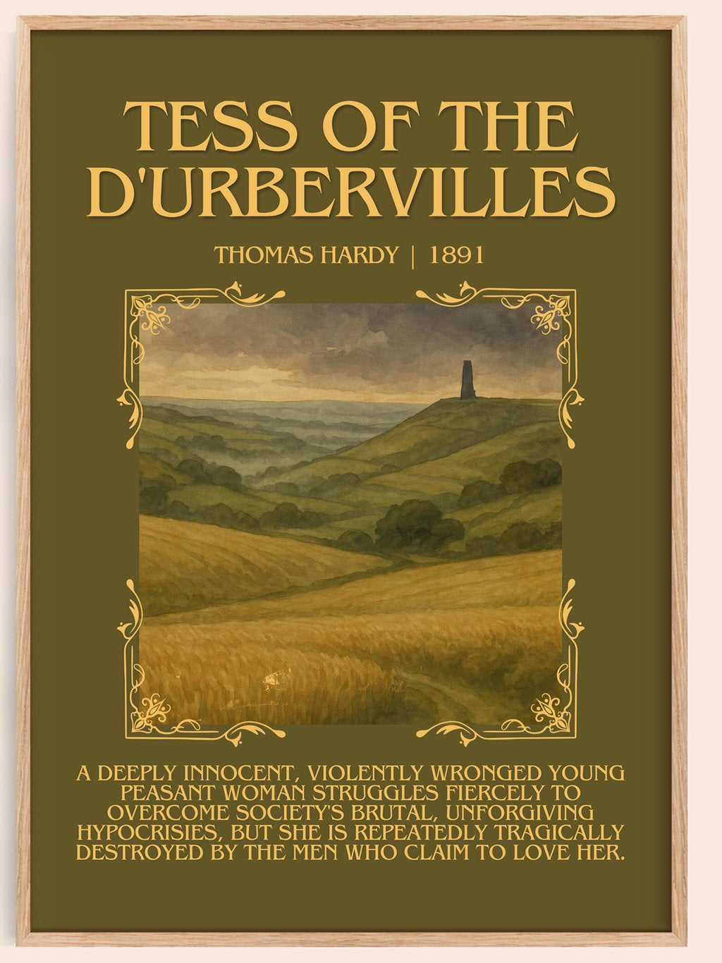 Tess Of The D'Urbervilles Minimalist Book Poster by Thomas Hardy – book poster
