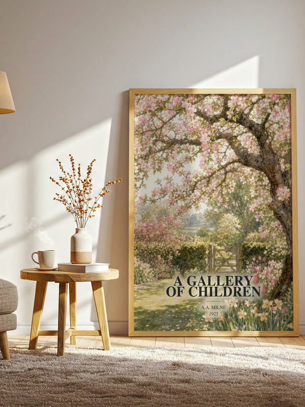 A Gallery Of Children watercolour print in frame leaning in hallway – childrens wall art