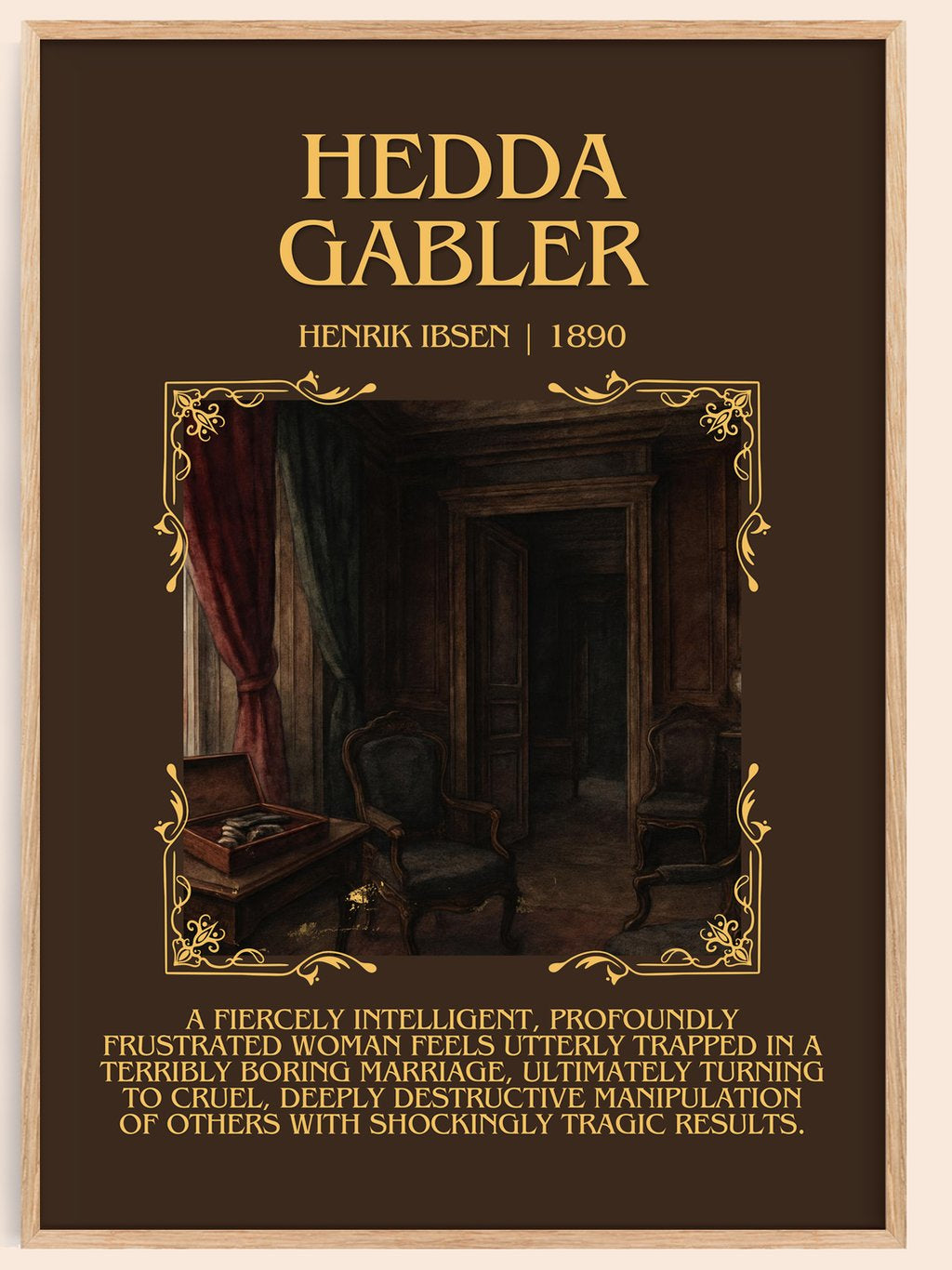 Hedda Gabler Minimalist Book Poster by Henrik Ibsen – book poster