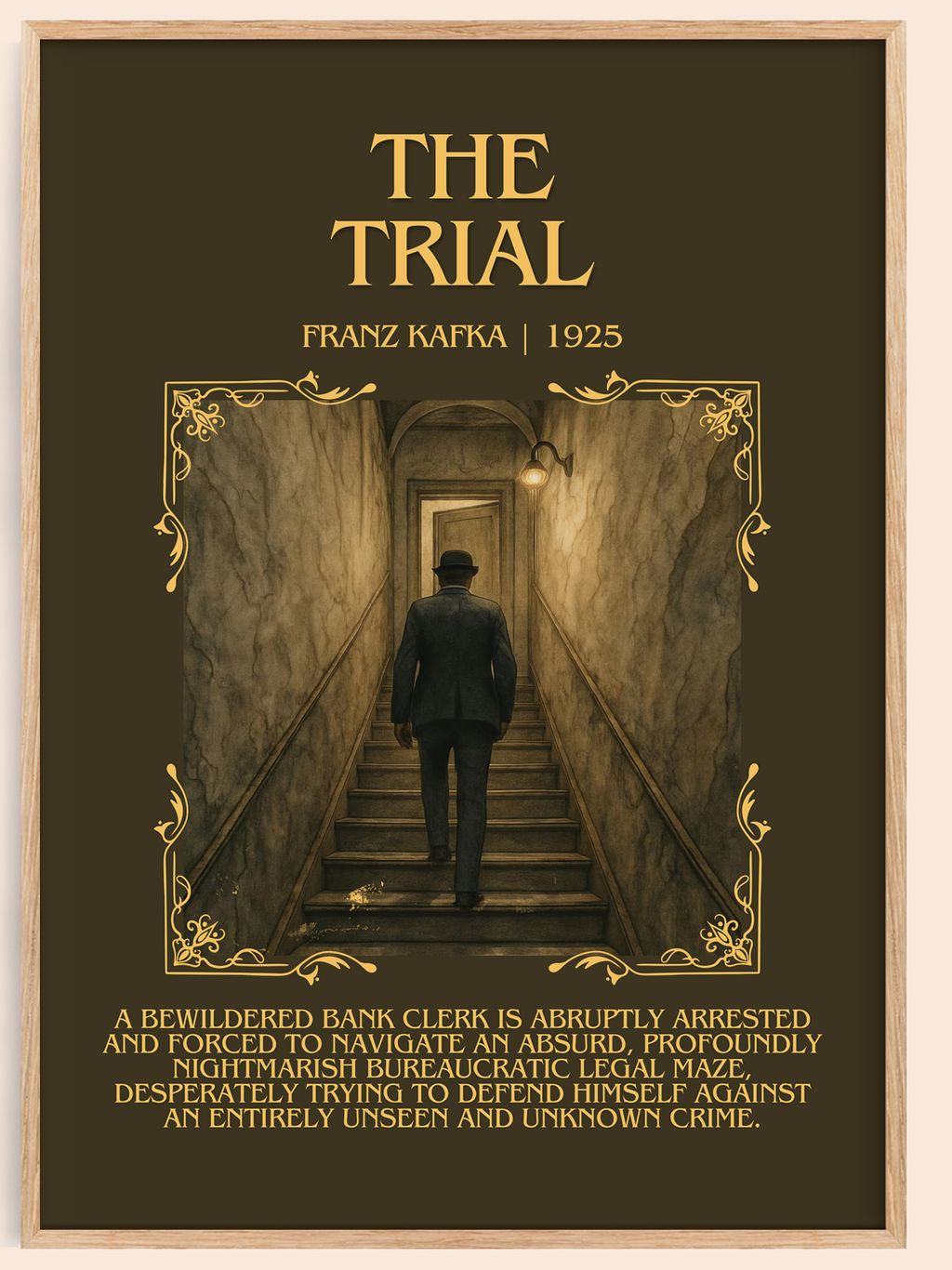The Trial Minimalist Book Poster by Franz Kafka – book poster