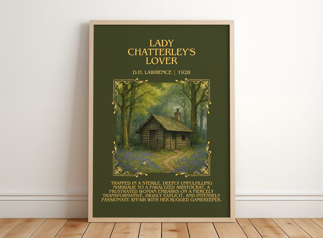 Lady Chatterley'S Lover Minimalist Book Poster by D.H. Lawrence – framed print leaning on a wooden floor