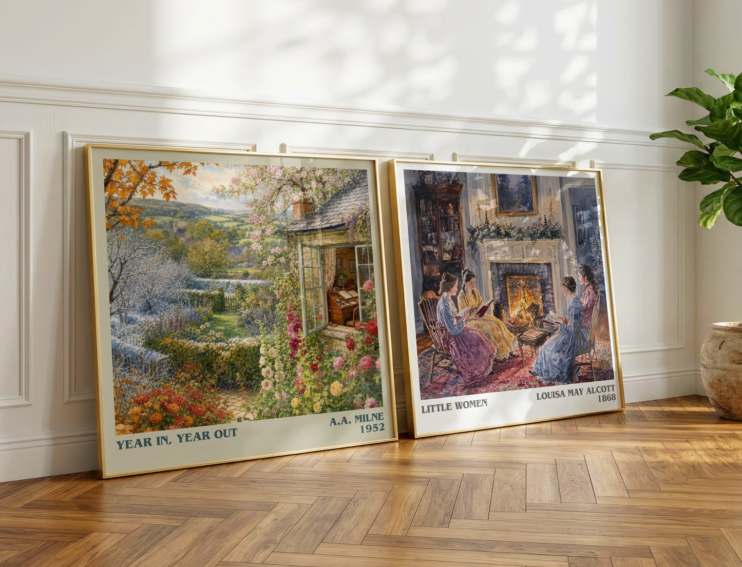 Year In, Year Out literary print on bookshelf – A.A. Milne fan gift