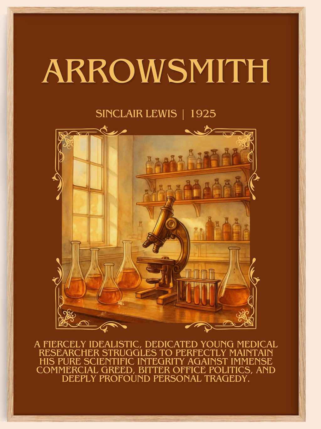 Arrowsmith Minimalist Book Poster by Sinclair Lewis – book poster
