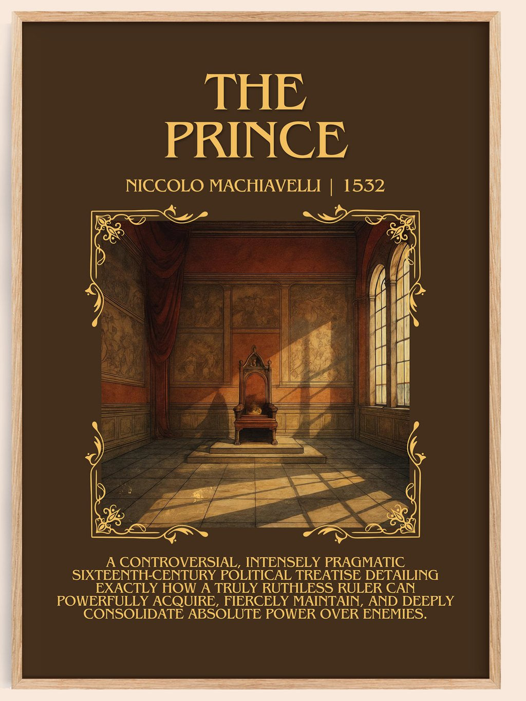 The Prince Minimalist Book Poster by Niccolò Machiavelli – book poster