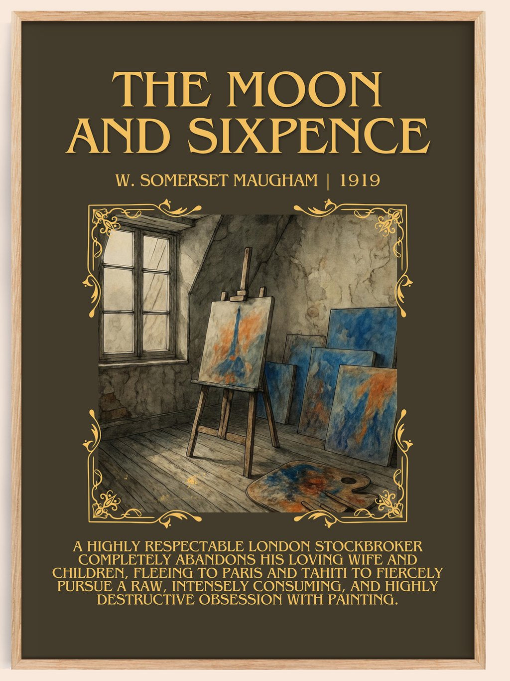 The Moon And Sixpence Minimalist Book Poster by W. Somerset Maugham – book poster
