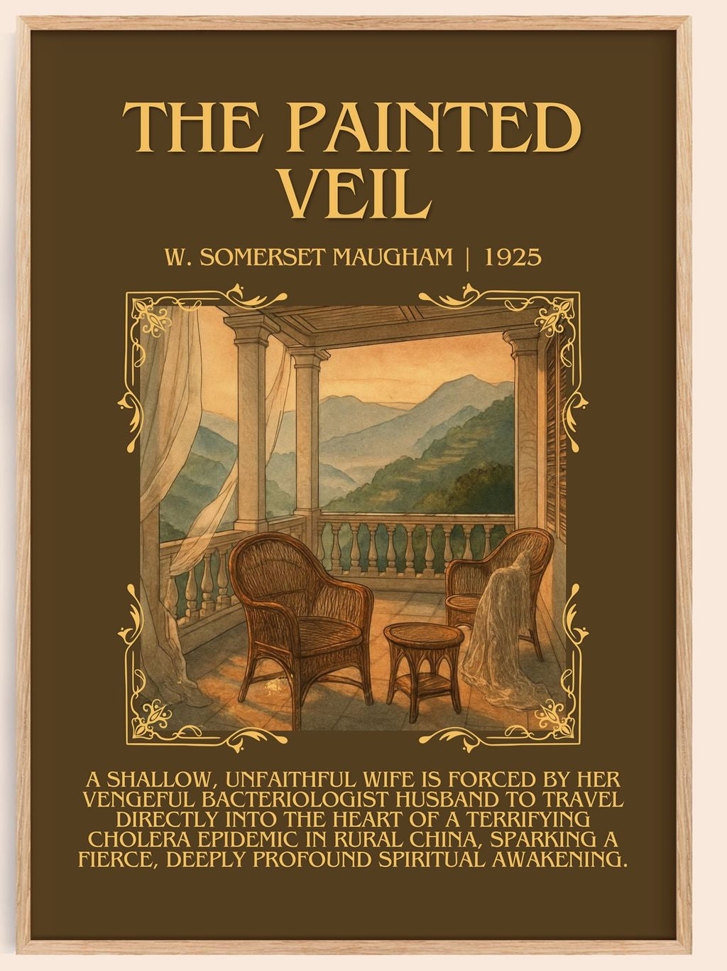 The Painted Veil Minimalist Book Poster by W. Somerset Maugham – book poster