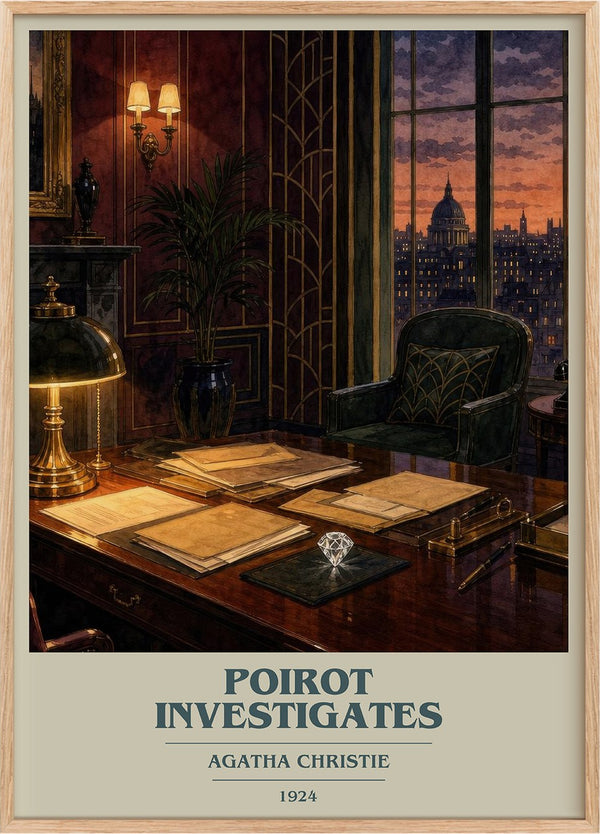 Poirot Investigates Book Cover Poster by Agatha Christie