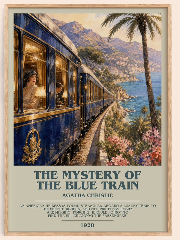 The Mystery Of The Blue Train Bookish Wall Art by Agatha Christie