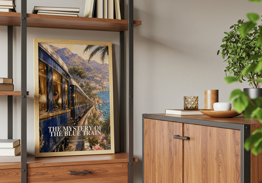 The Mystery Of The Blue Train book watercolour illustration paper finish options – matte satin gloss