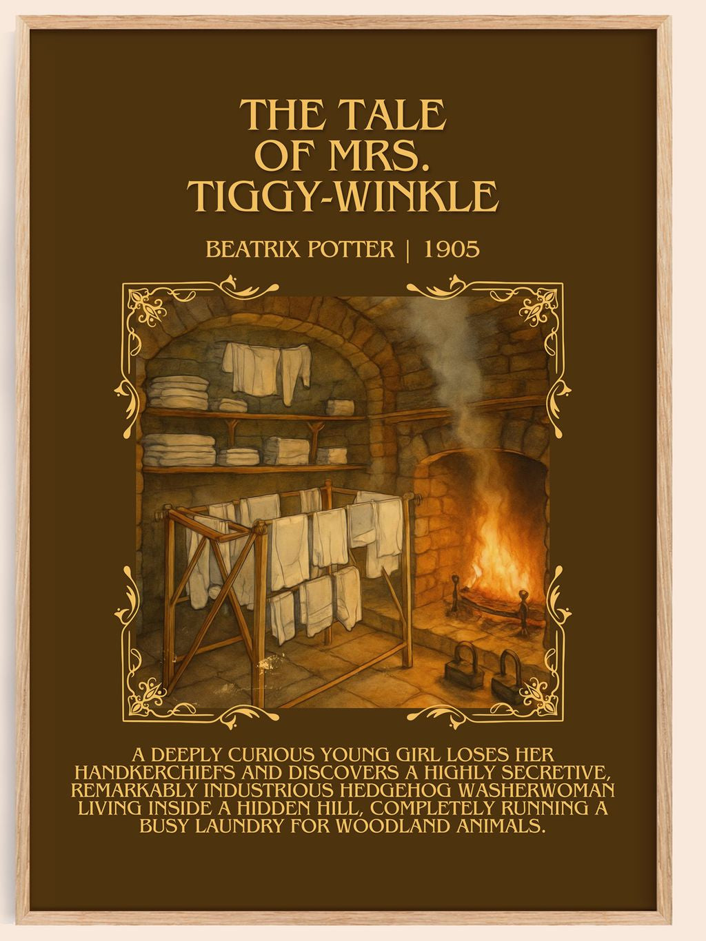 The Tale Of Mrs. Tiggy-Winkle Minimalist Book Poster by Beatrix Potter – book poster