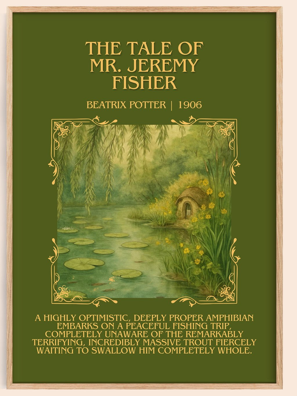 The Tale Of Mr. Jeremy Fisher Minimalist Book Poster by Beatrix Potter – book poster