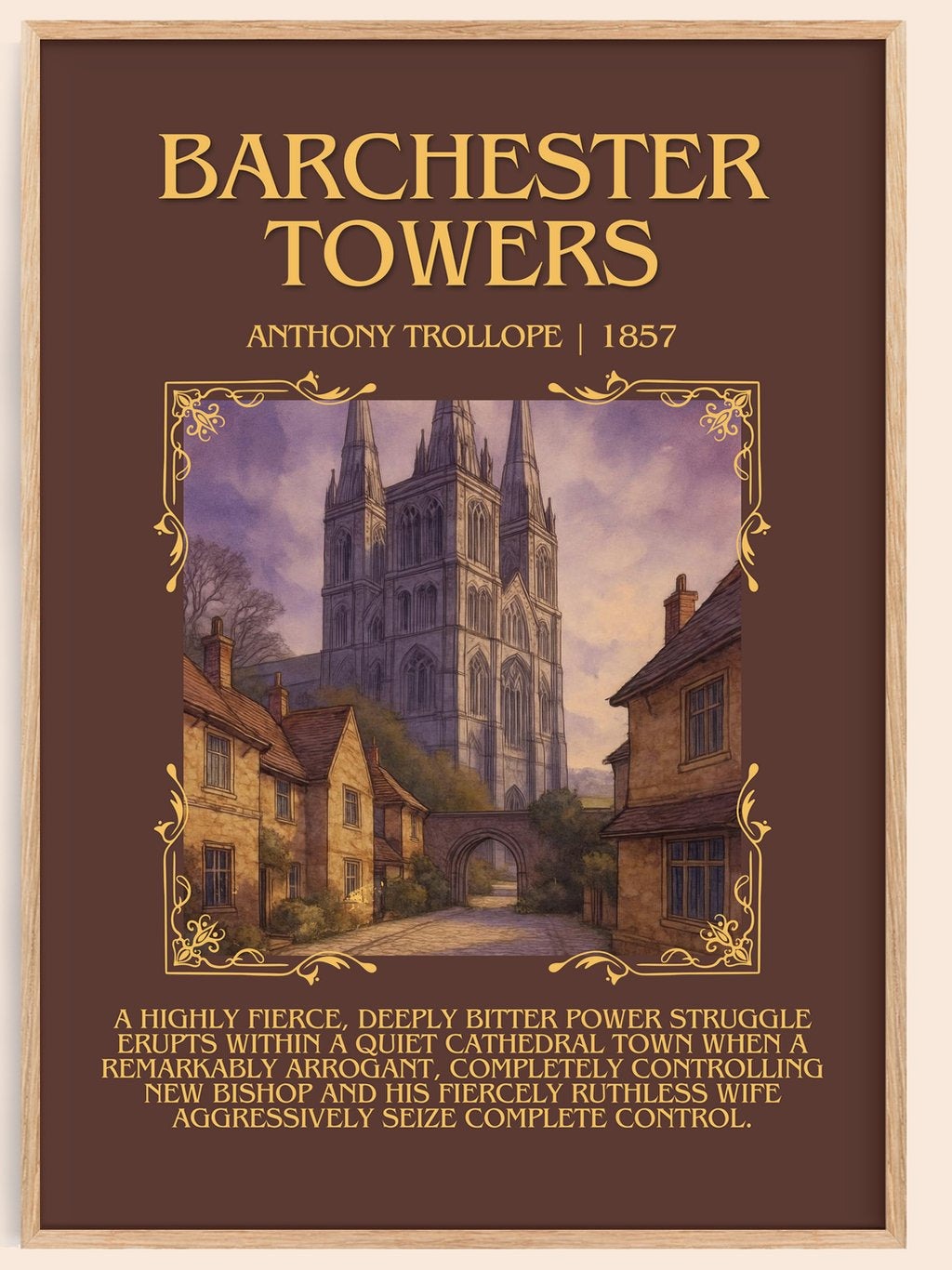 Barchester Towers Minimalist Book Poster by Anthony Trollope – book poster