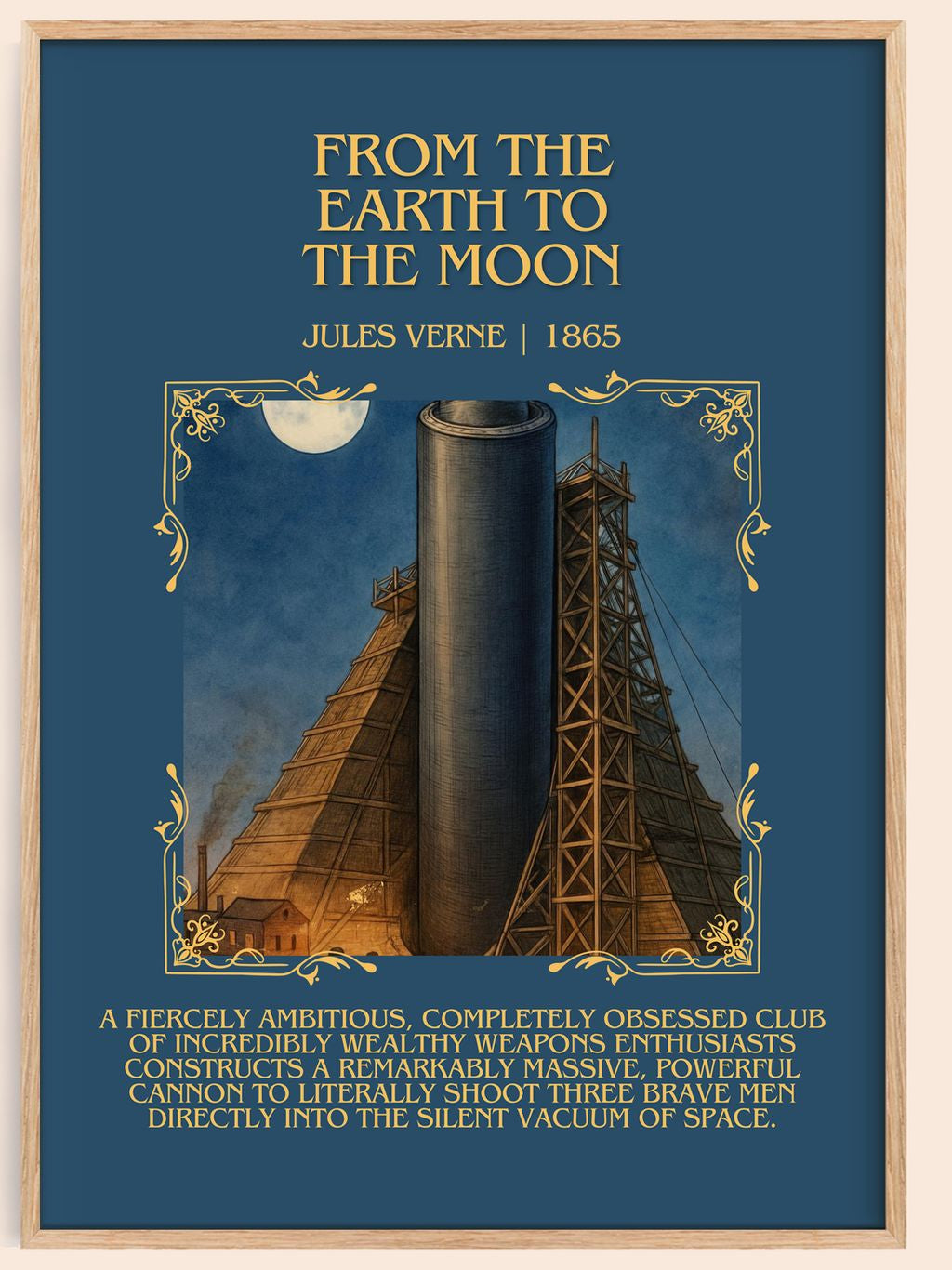 From The Earth To The Moon Minimalist Book Poster by Jules Verne – book poster