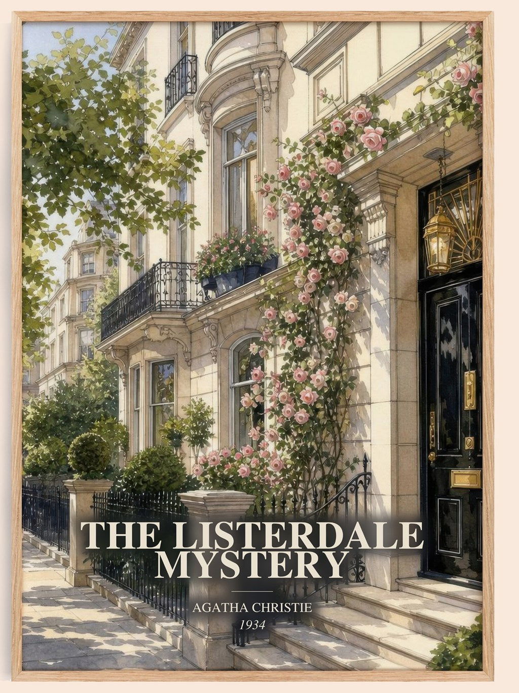 The Listerdale Mystery watercolour book poster by Agatha Christie – framed literary art print
