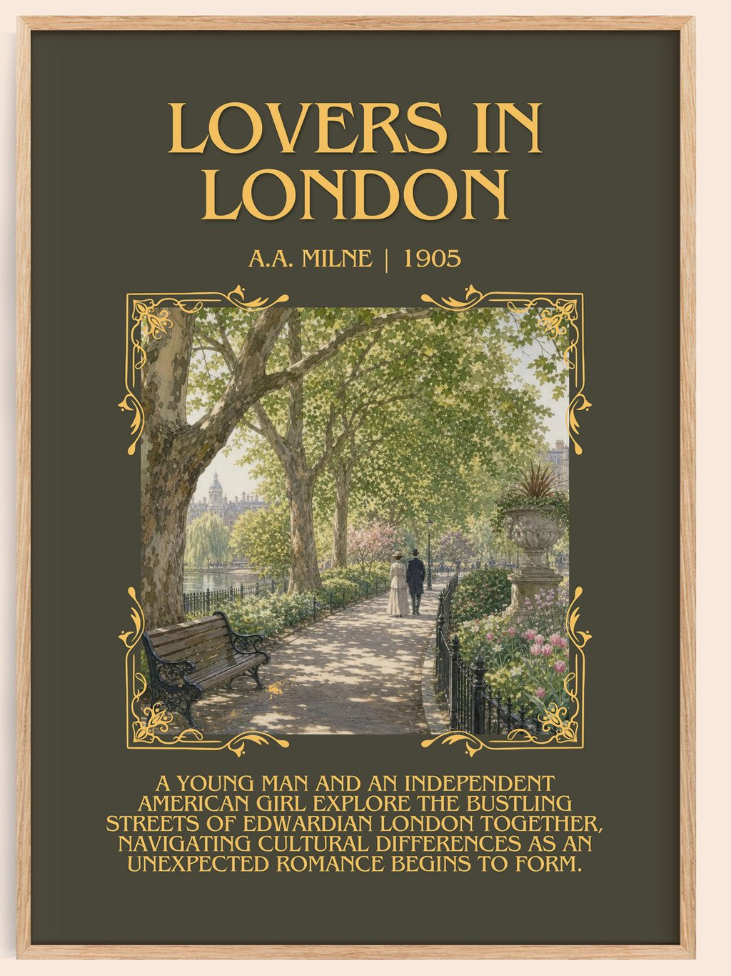 Lovers In London Minimalist Book Poster by A.A. Milne – book poster