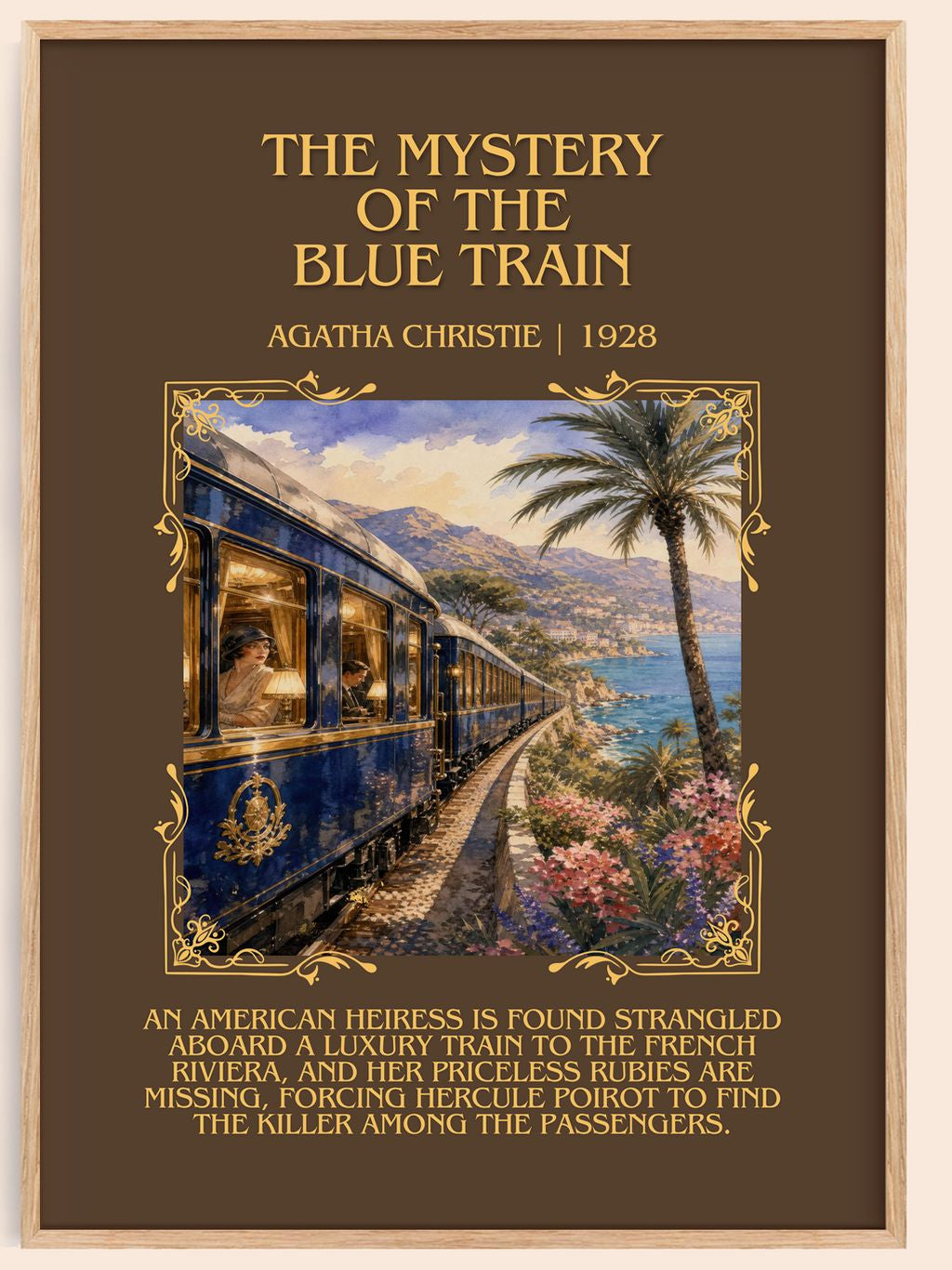 Mystery Of The Blue Train Minimalist Book Poster by Agatha Christie – book poster