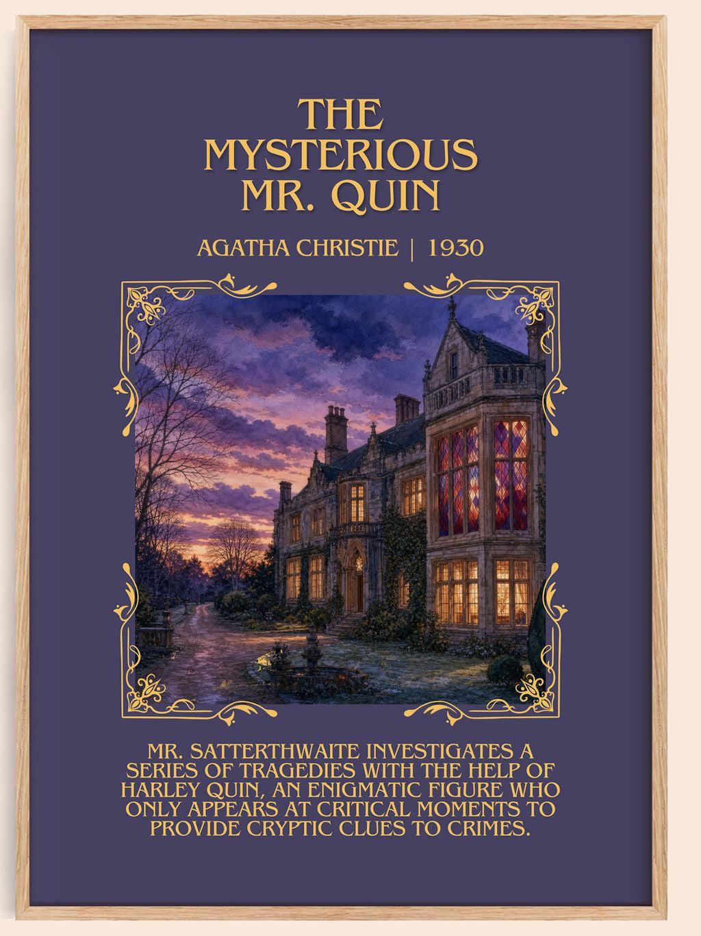 The Mysterious Mr. Quin Minimalist Book Poster by Agatha Christie – book poster