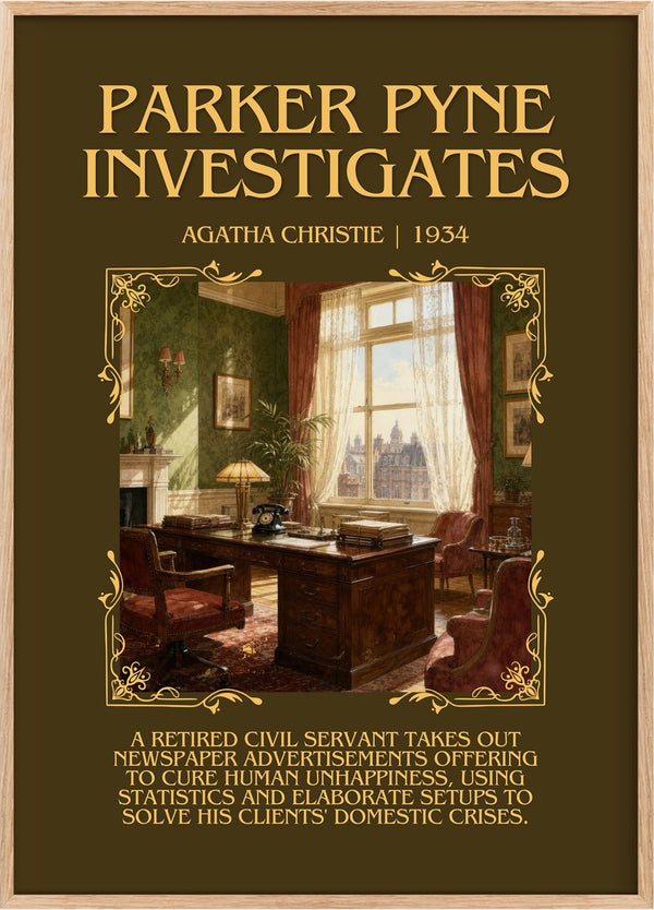 Parker Pyne Investigates Minimalist Book Poster by Agatha Christie