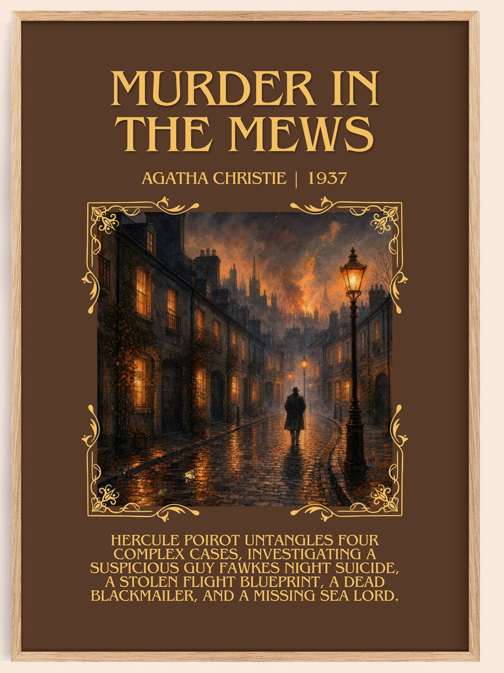 Murder In The Mews Minimalist Book Poster by Agatha Christie – book poster