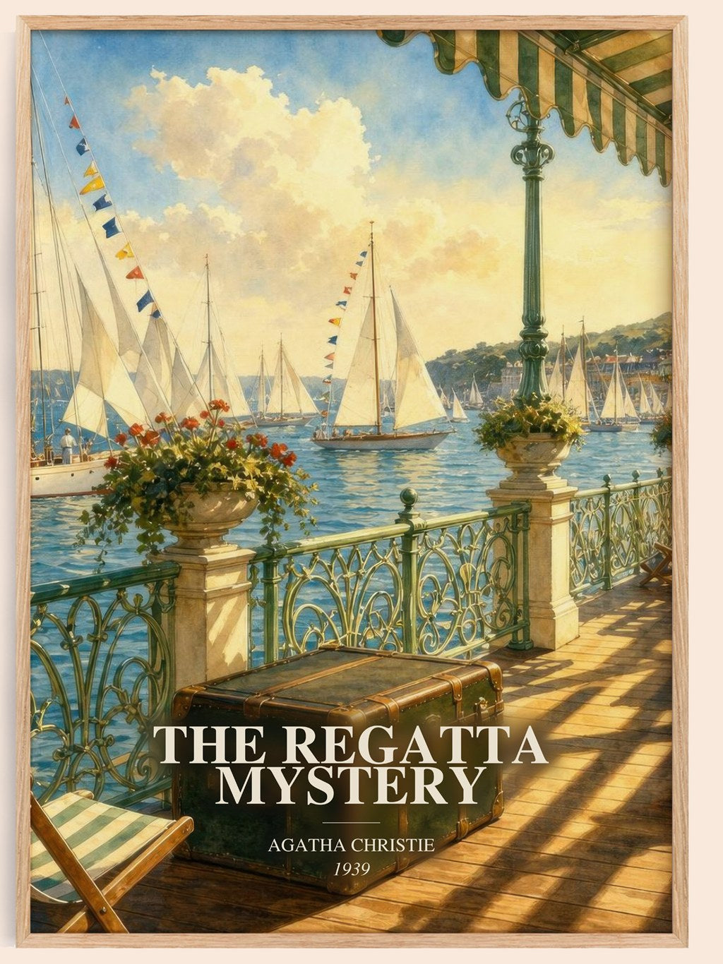 The Regatta Mystery watercolour book poster by Agatha Christie – framed literary art print