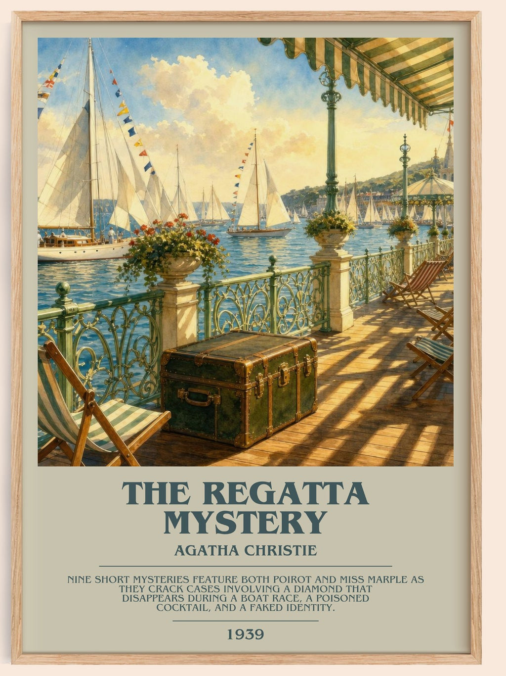 The Regatta Mystery bookish book poster by Agatha Christie – framed literary art print
