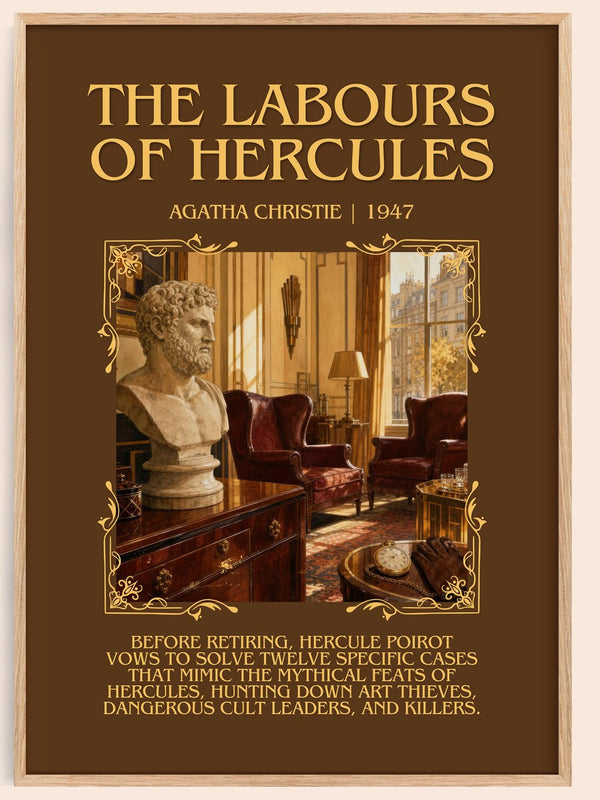 The Labours Of Hercules Minimalist Book Poster by Agatha Christie – book poster