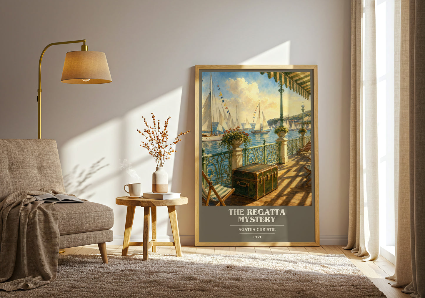 The Regatta Mystery book cover print on bookshelf – Agatha Christie fan gift