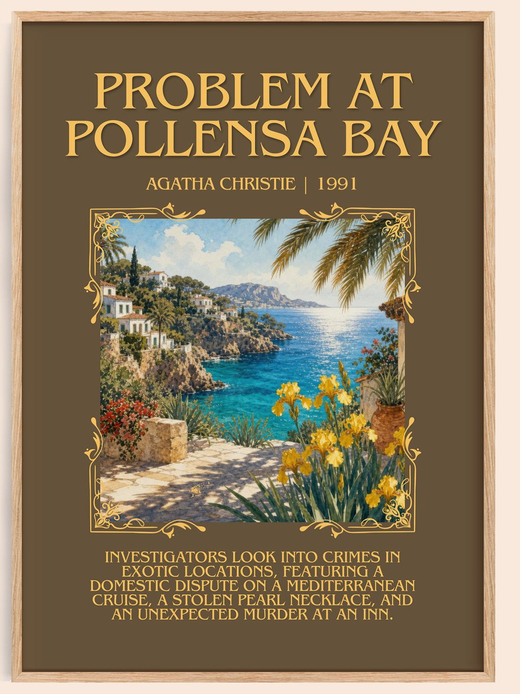 Problem At Pollensa Bay Minimalist Book Poster by Agatha Christie – book poster