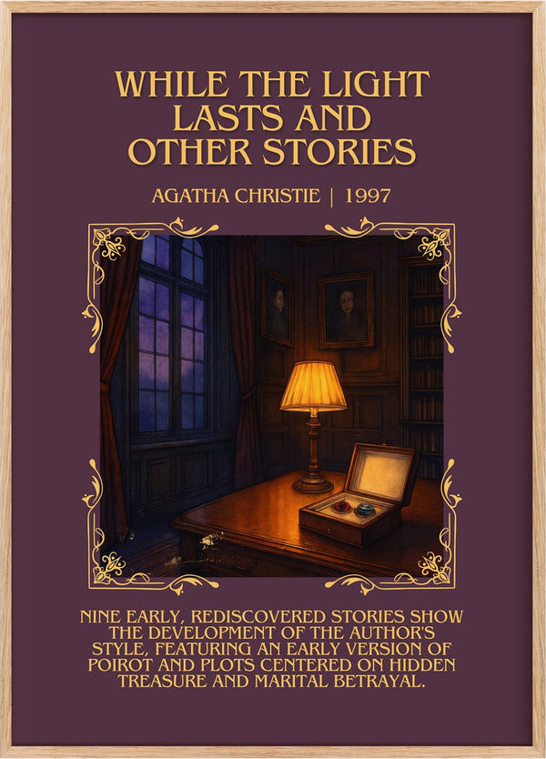 While The Light Lasts And Other Stories Minimalist Book Poster by Agatha Christie