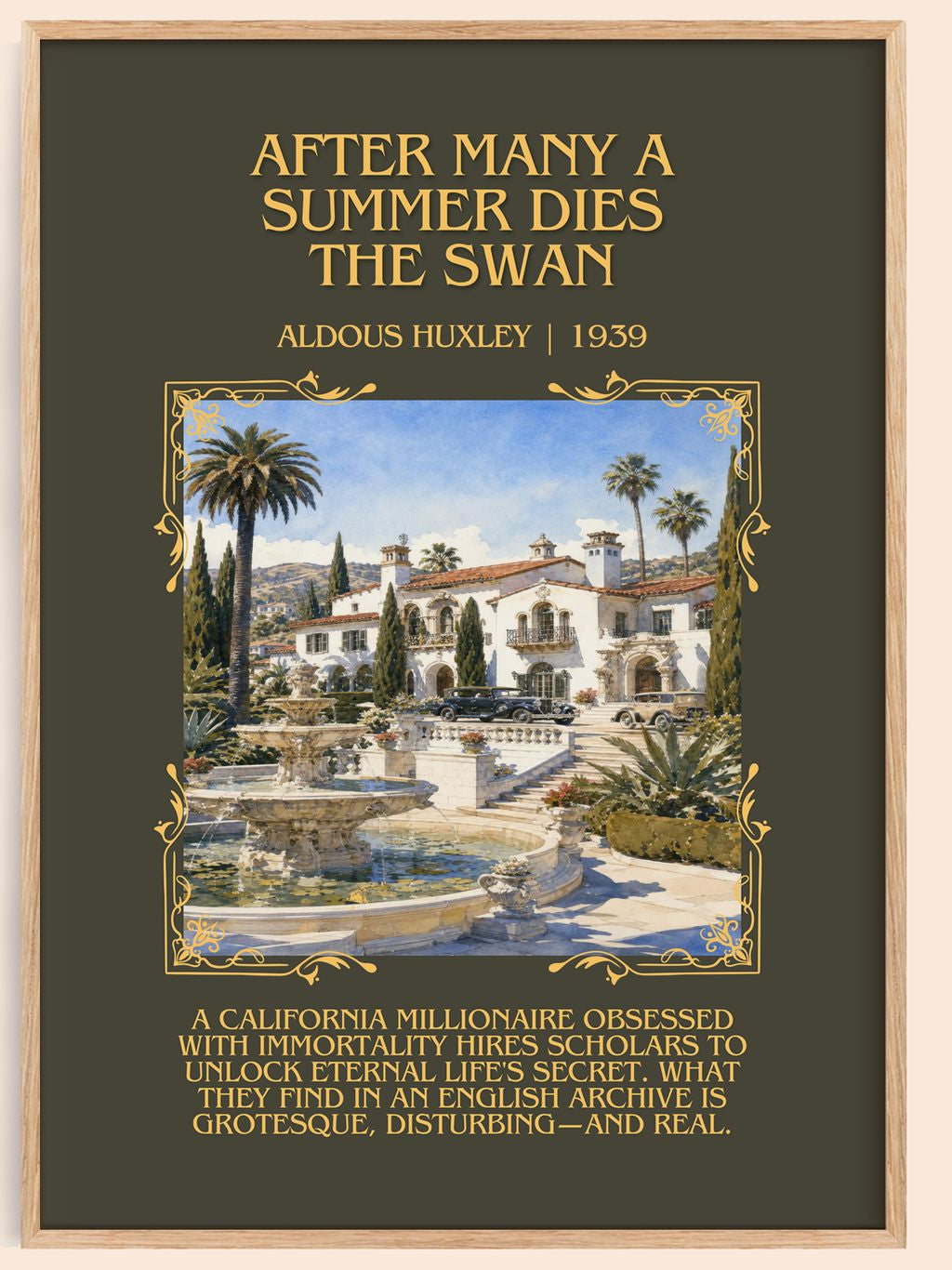 After Many A Summer Dies The Swan Minimalist Book Poster by A. Huxley – book poster