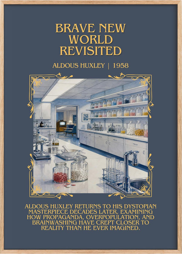 Brave New World Revisited Minimalist Book Poster by Aldous Huxley