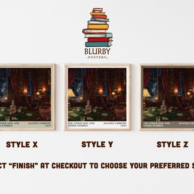 The Under Dog And Other Stories literary print in frame leaning in hallway – mystery wall art