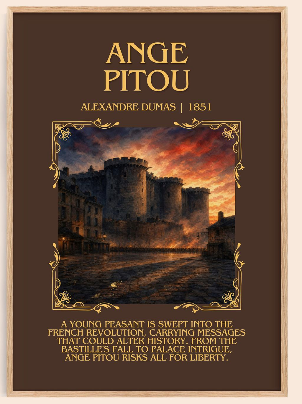 Ange Pitou Minimalist Book Poster by Alexandre Dumas – book poster